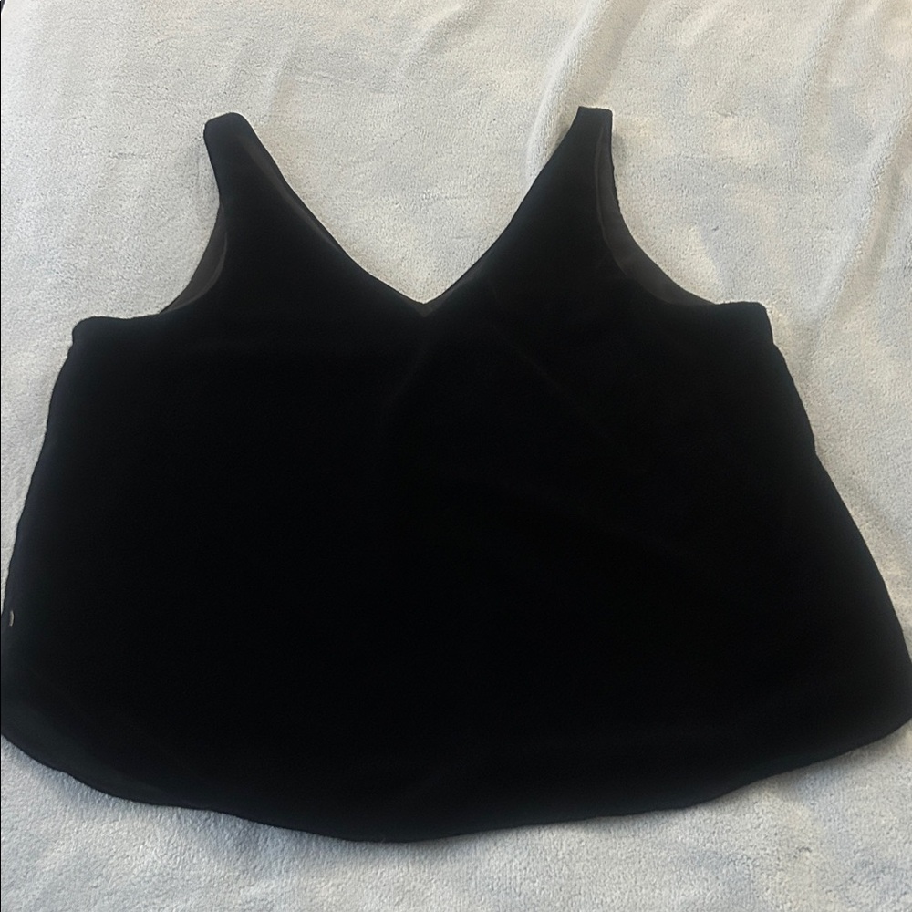 NWT LOFT Black velour Tank Top size LP